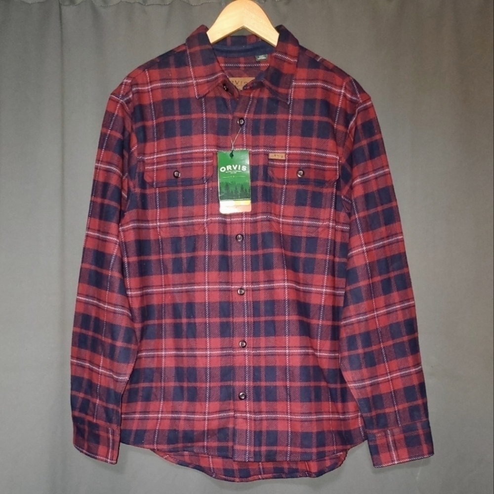 Orvis Red Heavy Flannel Size Medium NWT